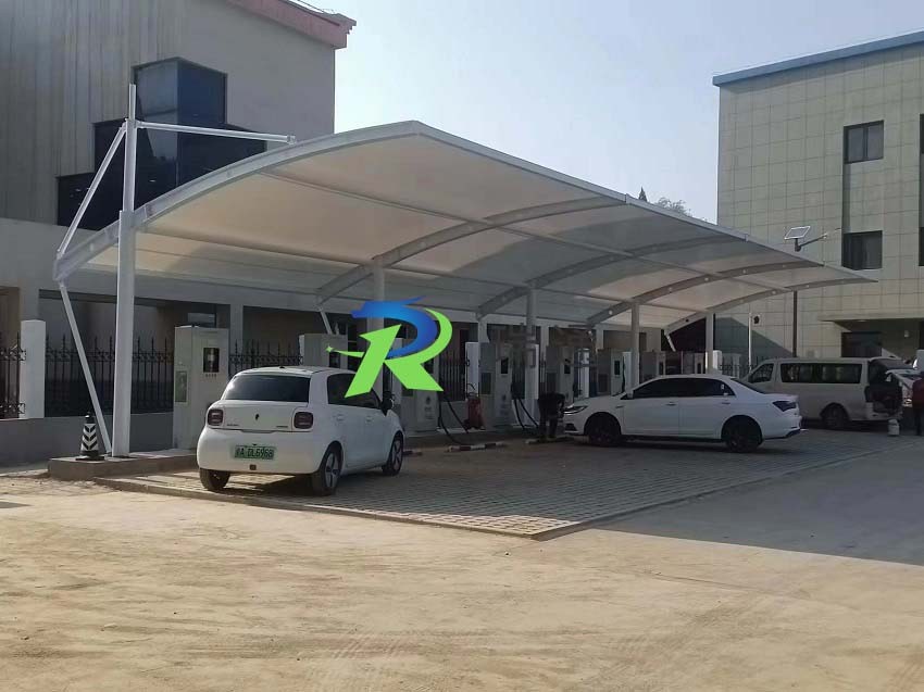 保定豚州收費站充電樁膜結(jié)構(gòu)車棚