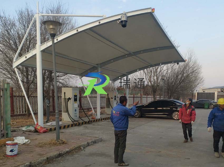 淶源北服務區(qū)充電樁膜結構車棚